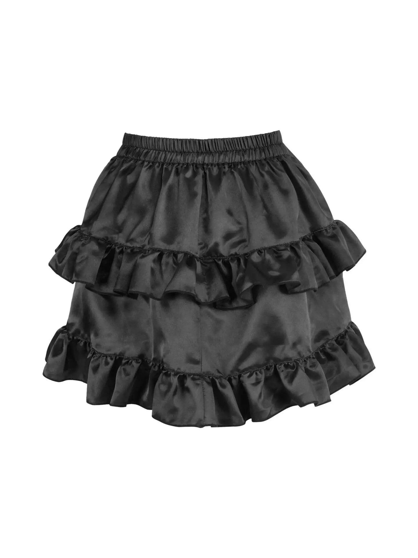 Black Satin Ruched Bustle Skirt image 2