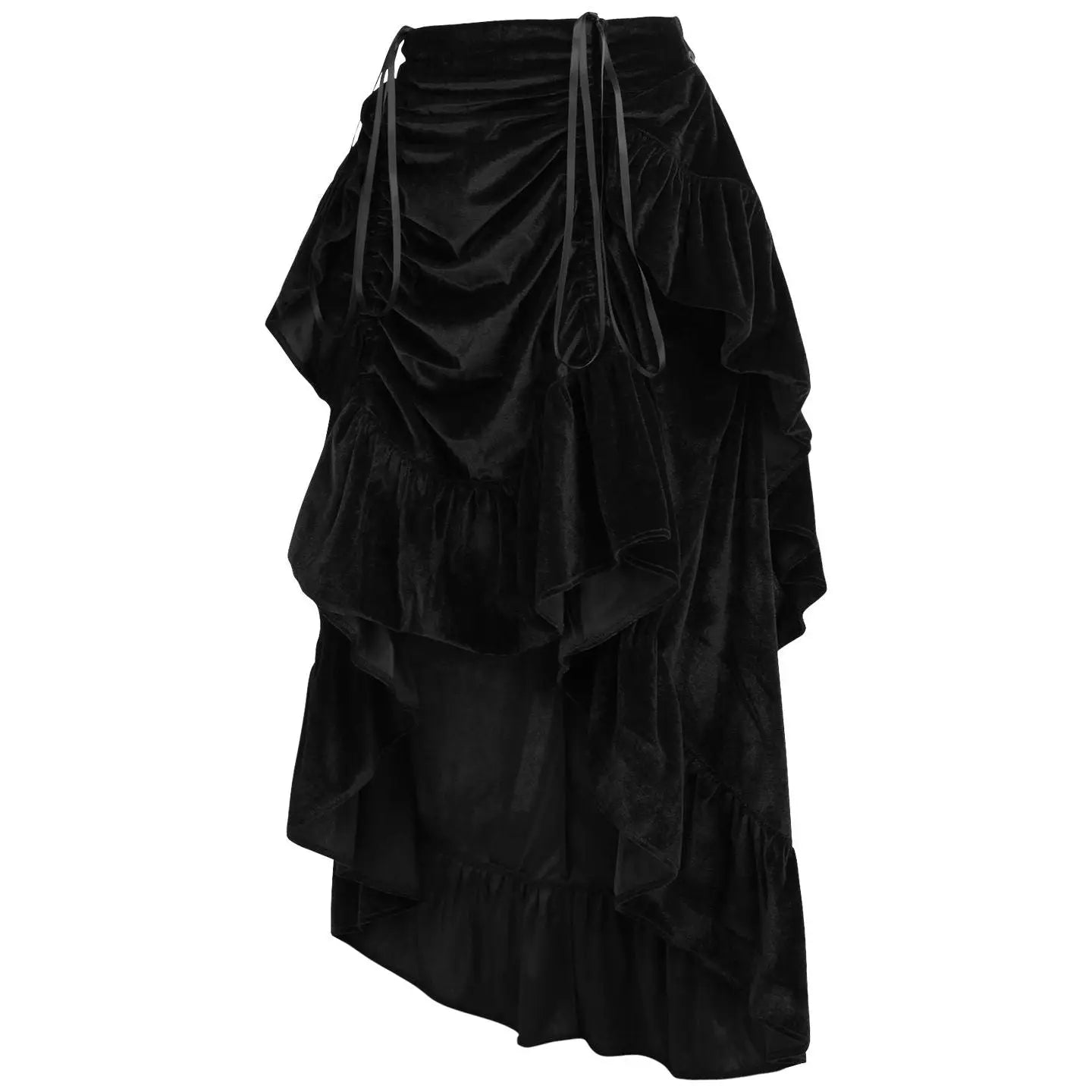 Black Velvet Adjustable High Low Bustle Skirt image 2