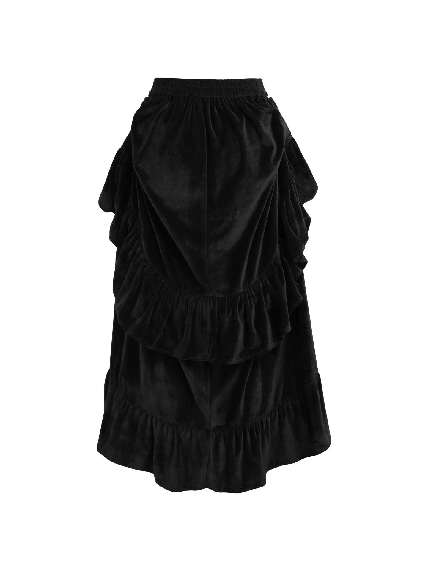 Black Velvet Adjustable High Low Bustle Skirt image 1