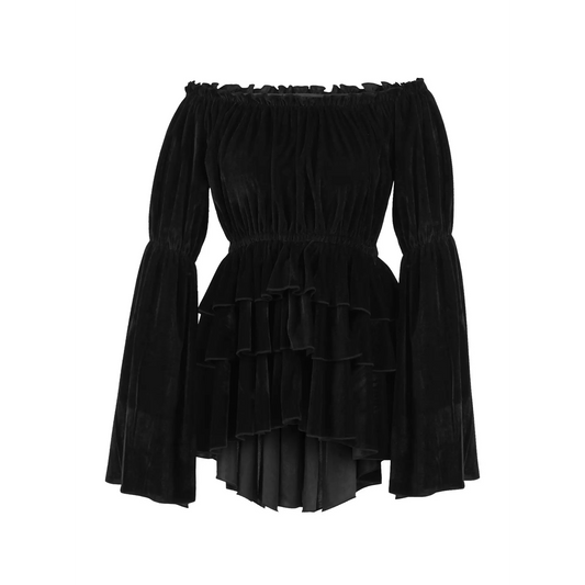 Black Velvet Ruffle Dress image 0