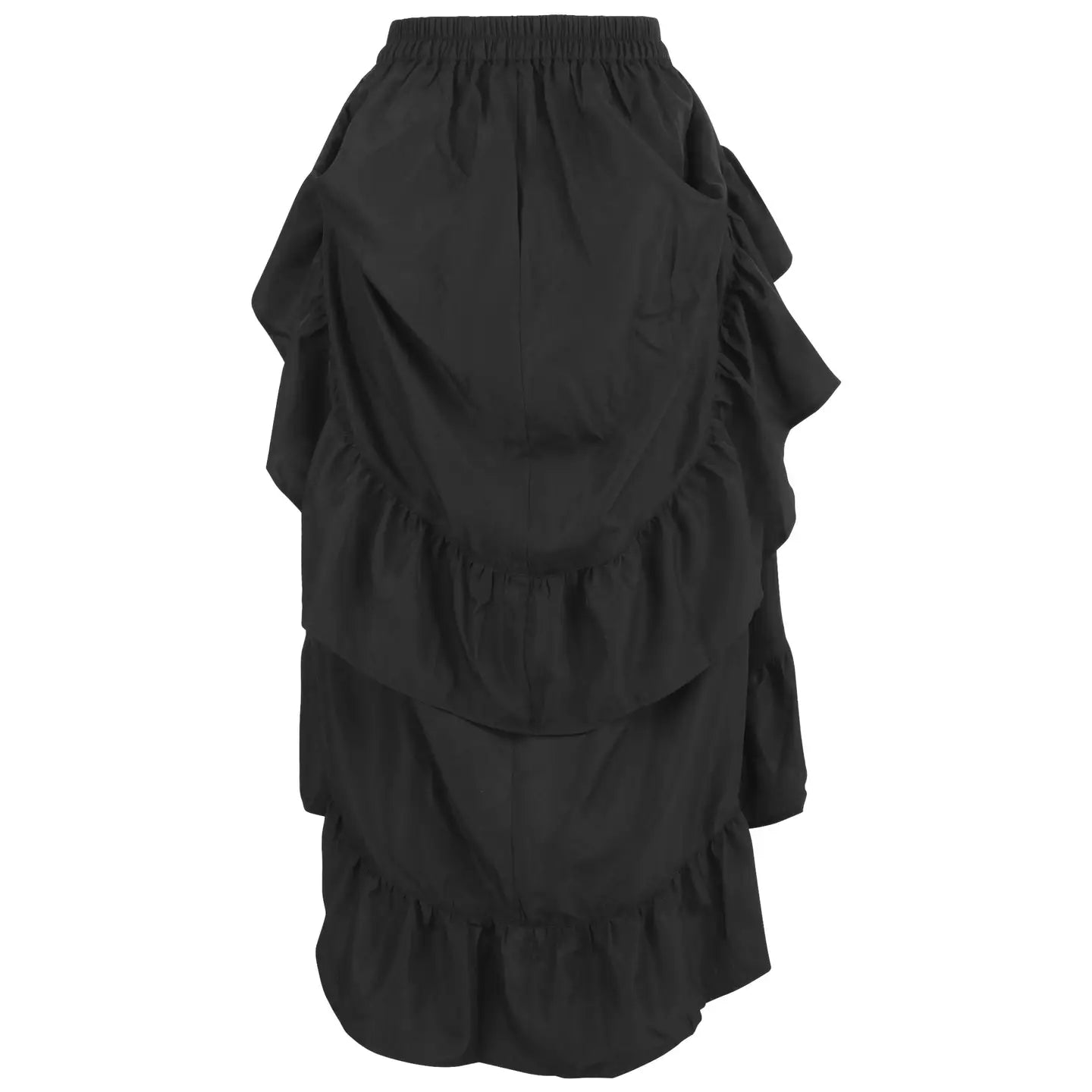Black Crepe Adjustable High Low Skirt image 2