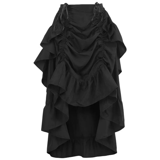 Black Crepe Adjustable High Low Skirt image 0
