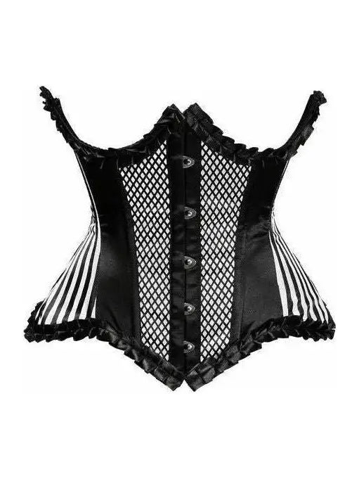 White Burlesque Underwire Curvy Cut Waist Cincher Corset image 0