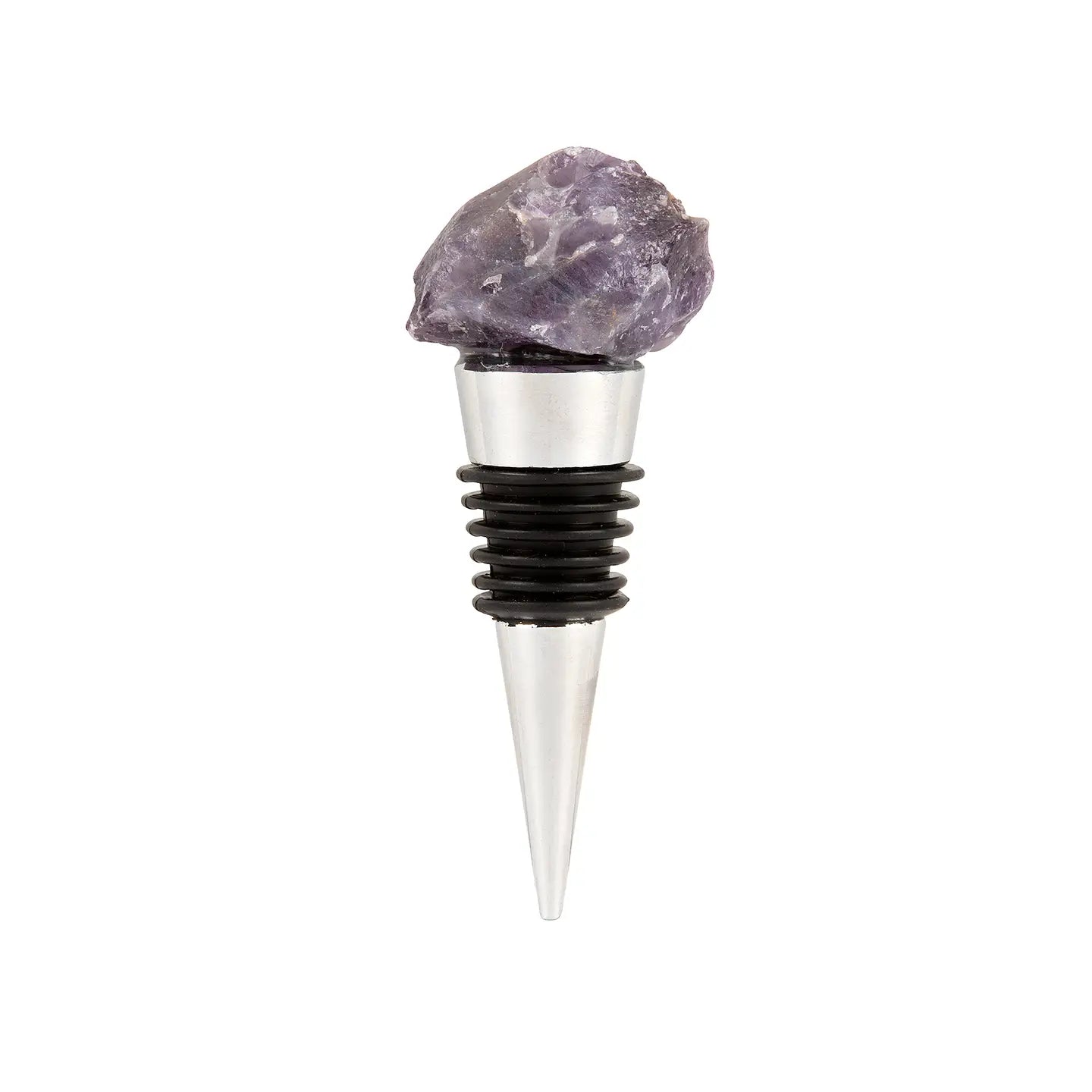 Raw Crystal Wine Stopper - Rose Quartz or Amethyst
