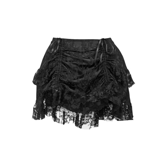 Black Lace Ruched Bustle Skirt image 0